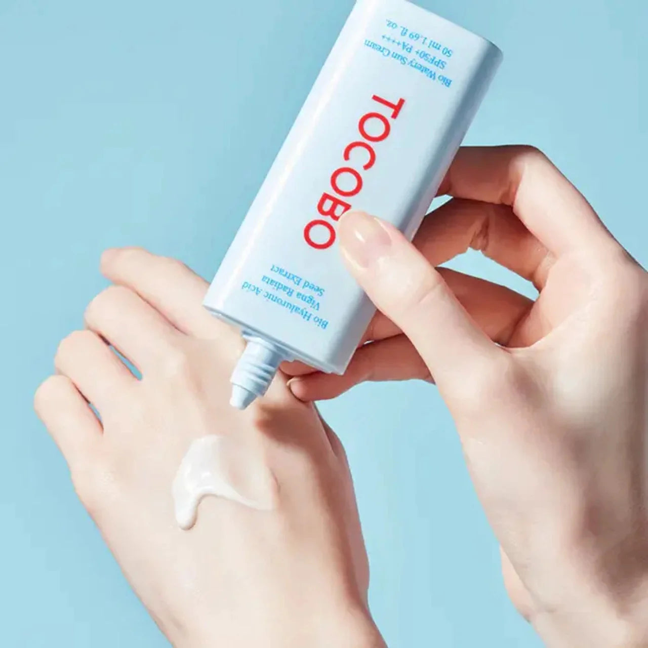 TOCOBO sun cream for sensitive skin, heat relief, and invisible UV protection – Vegan and reef-safe daily sun shield from Atelier De Glow UAE.