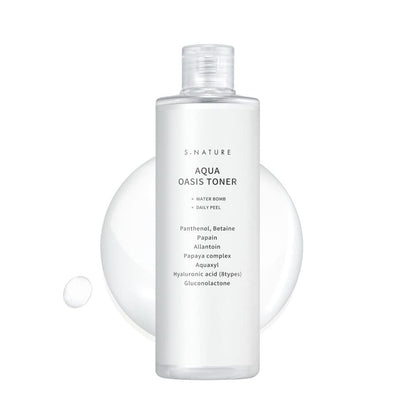 S.NATURE Aqua Oasis Toner 300ml bottle - Deeply hydrating Aquaporin toner - Atelier De Glow UAE