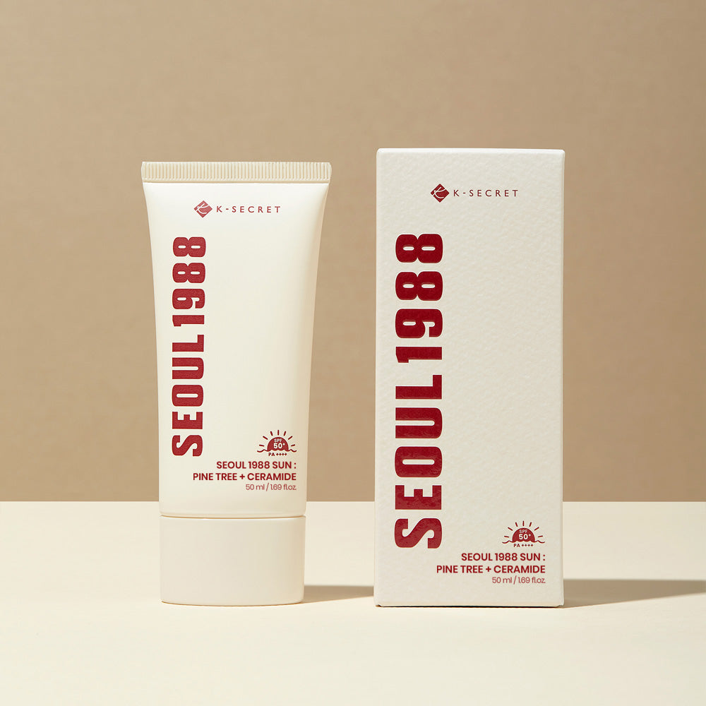 KSECRET sunscreen for thinned skin barriers, UV-induced redness, and dry cosmetic pilling – Calming "Pine Tree" formula from Atelier De Glow UAE.