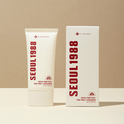 KSECRET sunscreen for thinned skin barriers, UV-induced redness, and dry cosmetic pilling – Calming "Pine Tree" formula from Atelier De Glow UAE.