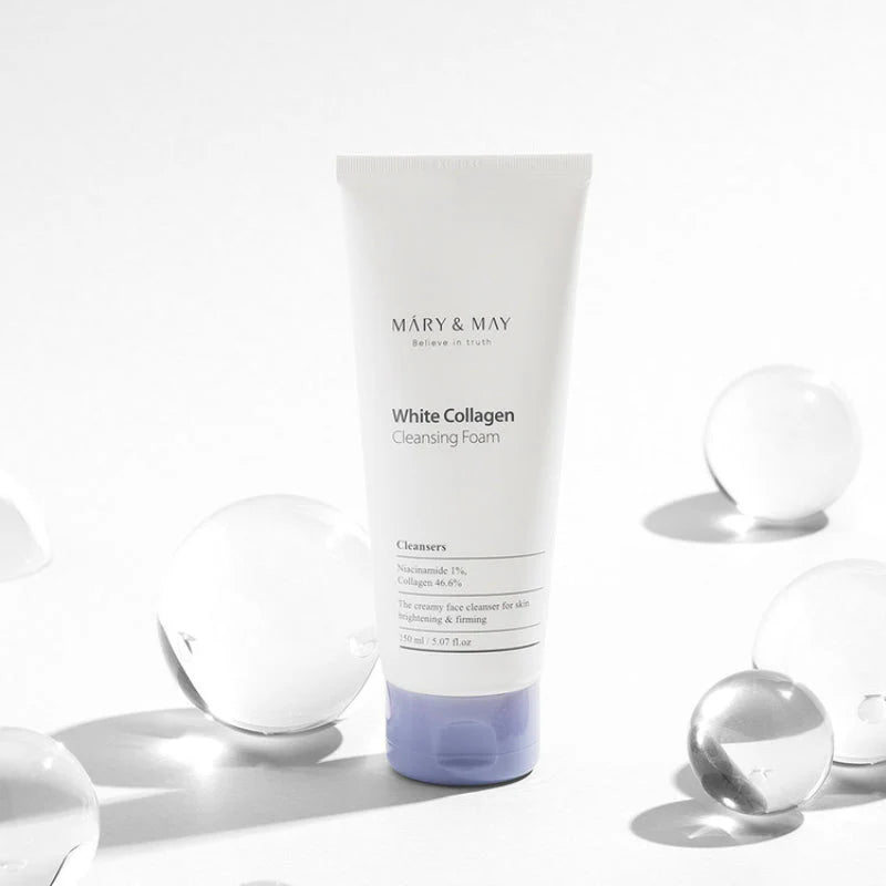 Mary &amp; May cleanser for sagging skin, dullness, and enlarged pores – Elasticity-boosting foam to revitalize and brighten the face from Atelier De Glow UAE.