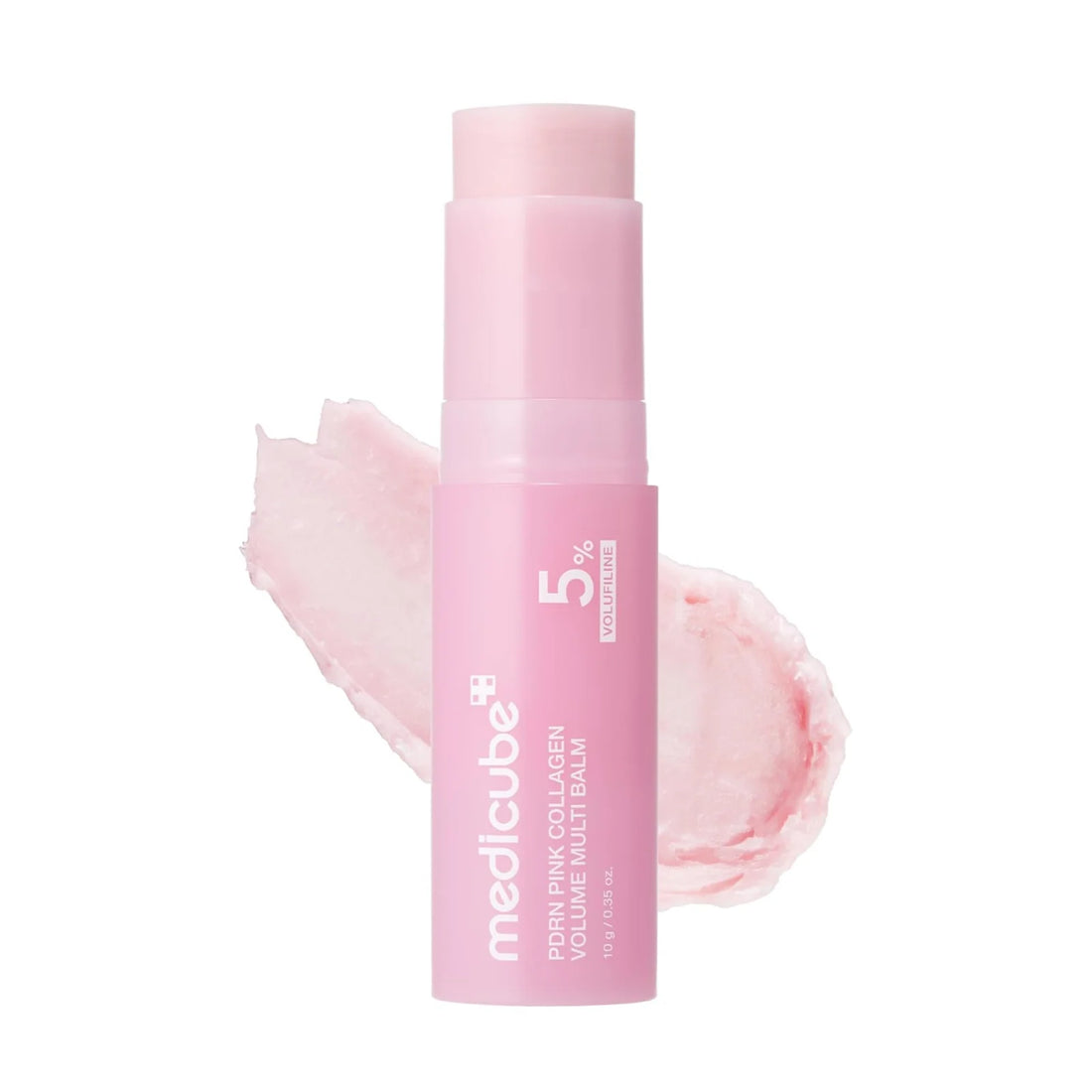 Medicube PDRN Pink Collagen Volume Multi Balm – 10g portable clinical anti-aging stick formulated with Salmon DNA PDRN and Low-Molecular Collagen available at Atelier De Glow UAE.