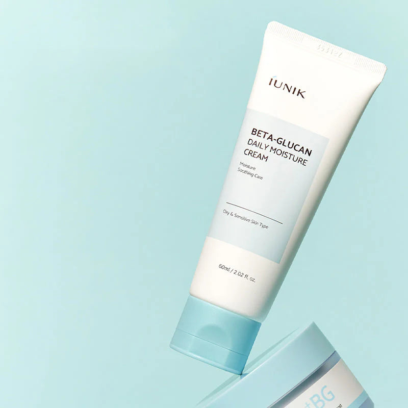 iUNIK cream for severely dry skin, compromised moisture barriers, and redness – Soothing "Beta-Glucan" moisturizer from Atelier De Glow UAE.