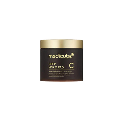 medicube Deep Vita C Pad – 70-count clinical Korean brightening pads with Vitamin C, Panthenol, and Q10 available at Atelier De Glow UAE.