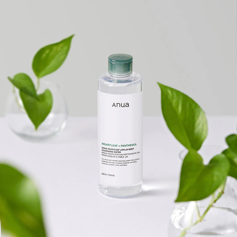 Anua Cleansing Water for removing desert dust and waterproof SPF in Dubai – Non-stripping Korean makeup remover for sensitive skin with fast delivery in UAE.