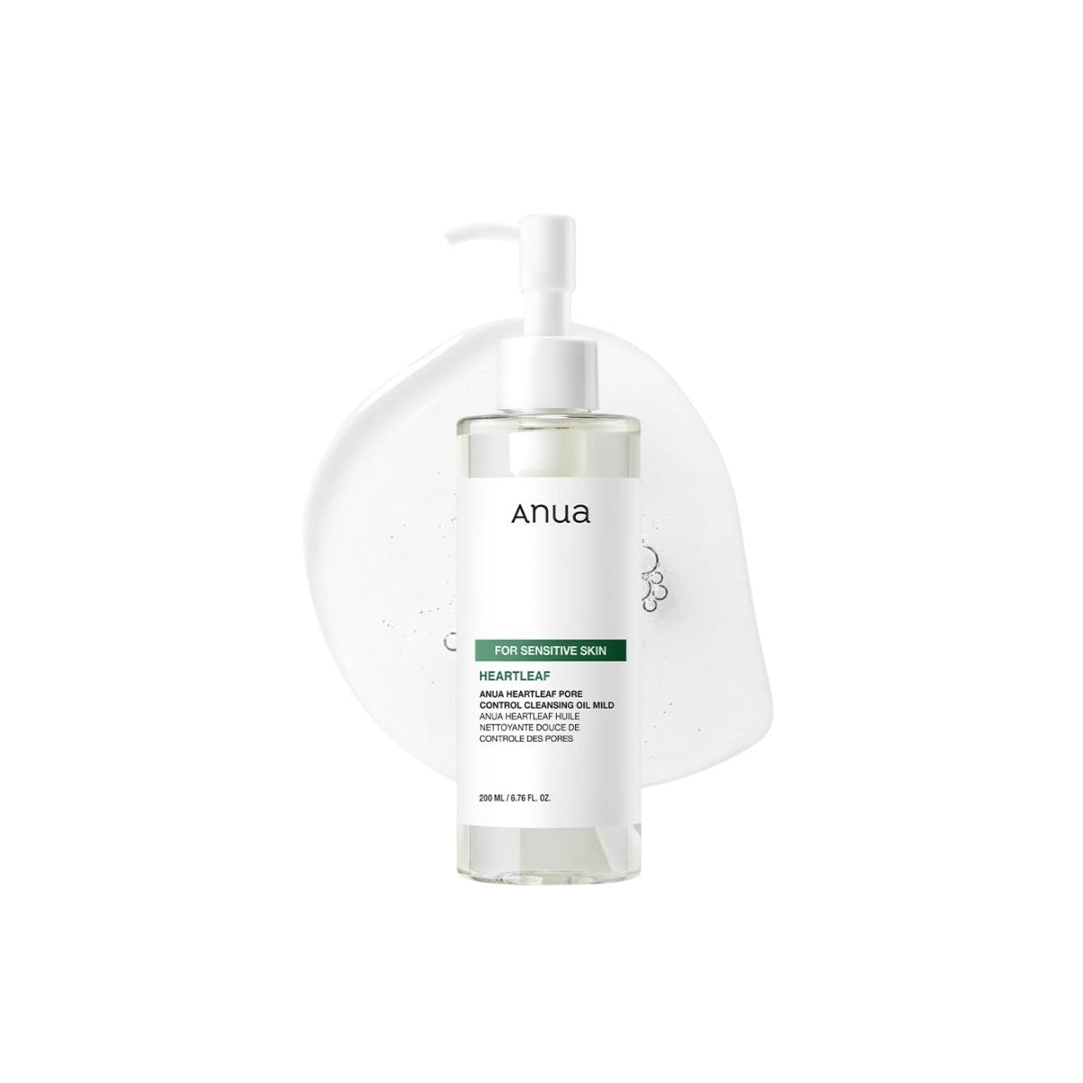 Anua Heartleaf Pore Control Cleansing Oil Mild – Fragrance-free, hypoallergenic Korean oil cleanser with Houttuynia Cordata at Atelier De Glow UAE.