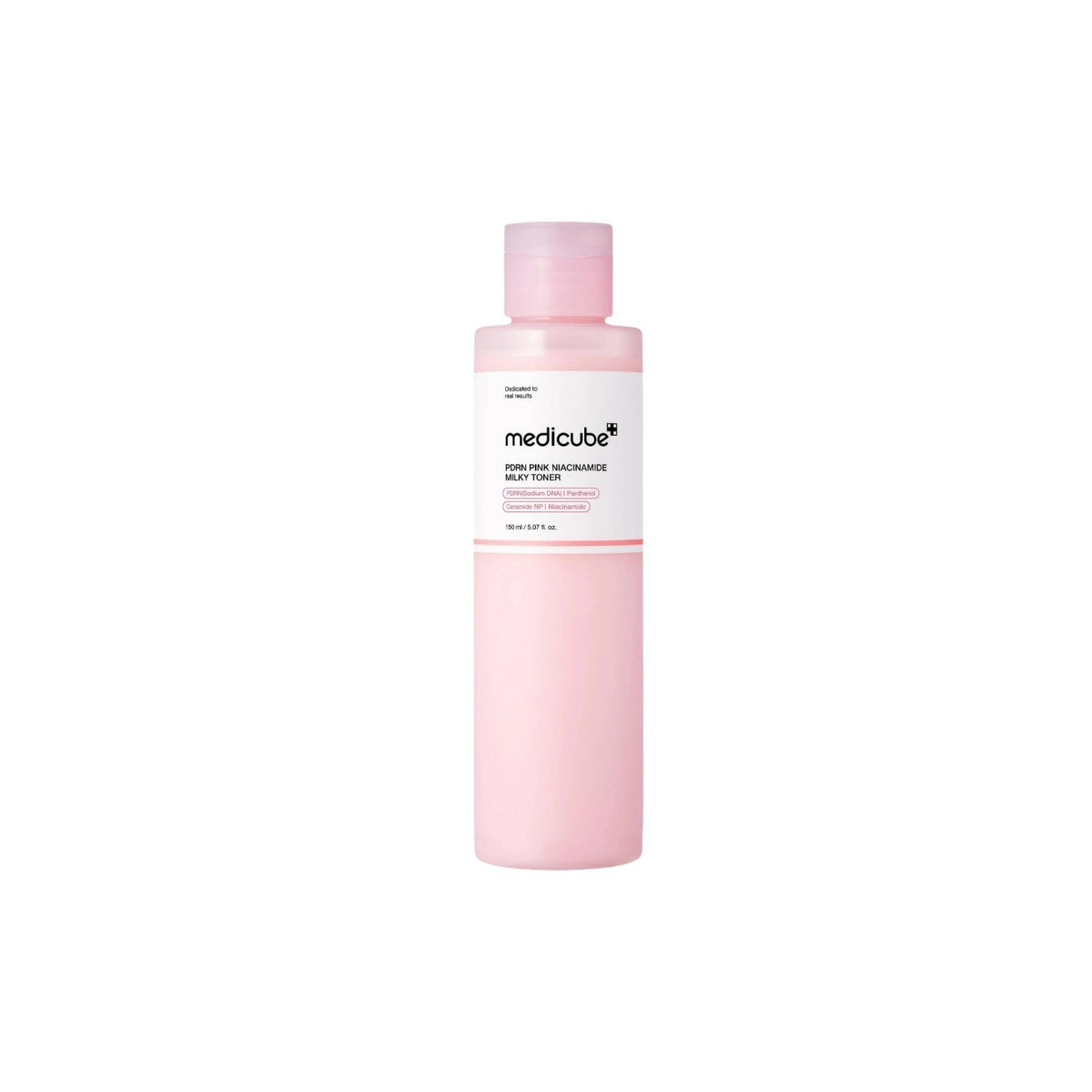 Medicube PDRN Pink Niacinamide Milky Toner – 150ml skin-repairing treatment with Salmon DNA and Niacinamide available at Atelier De Glow UAE.