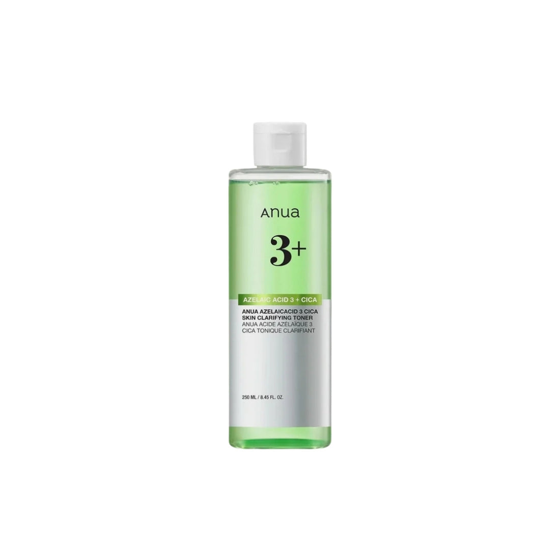Anua Azelaic Acid 3 Cica Skin Clarifying Toner 250ml – 3% Azelaic Acid and Centella Asiatica infused Korean clarifying toner available at Atelier De Glow UAE.