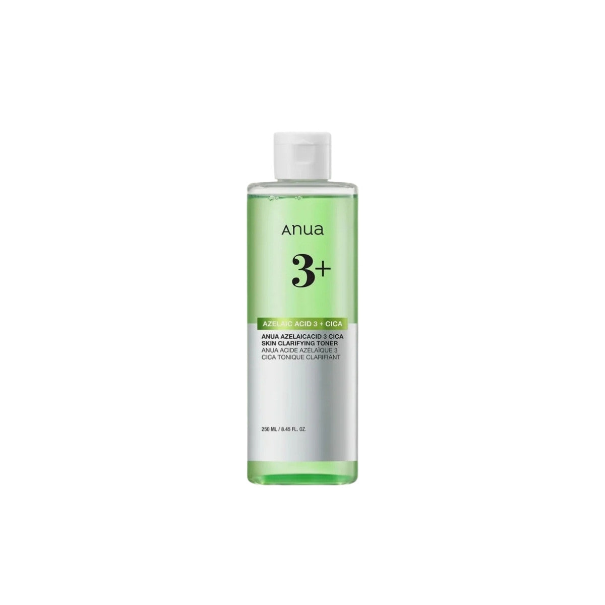Anua Azelaic Acid 3 Cica Skin Clarifying Toner 250ml – 3% Azelaic Acid and Centella Asiatica infused Korean clarifying toner available at Atelier De Glow UAE.