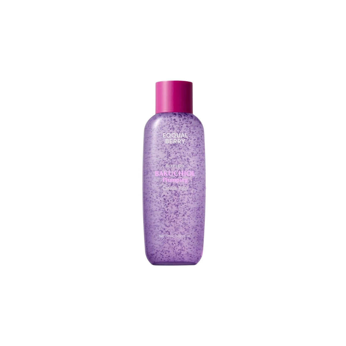 EQQUALBERRY Bakuchiol Plumping Capsule Toner – 150ml Korean firming toner with plant-derived Bakuchiol capsules available at Atelier De Glow UAE.