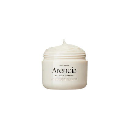 Arencia Rice Mucin Cleanser – 120g Korean fermented rice cleanser with a unique stringy mucin texture available at Atelier De Glow UAE.