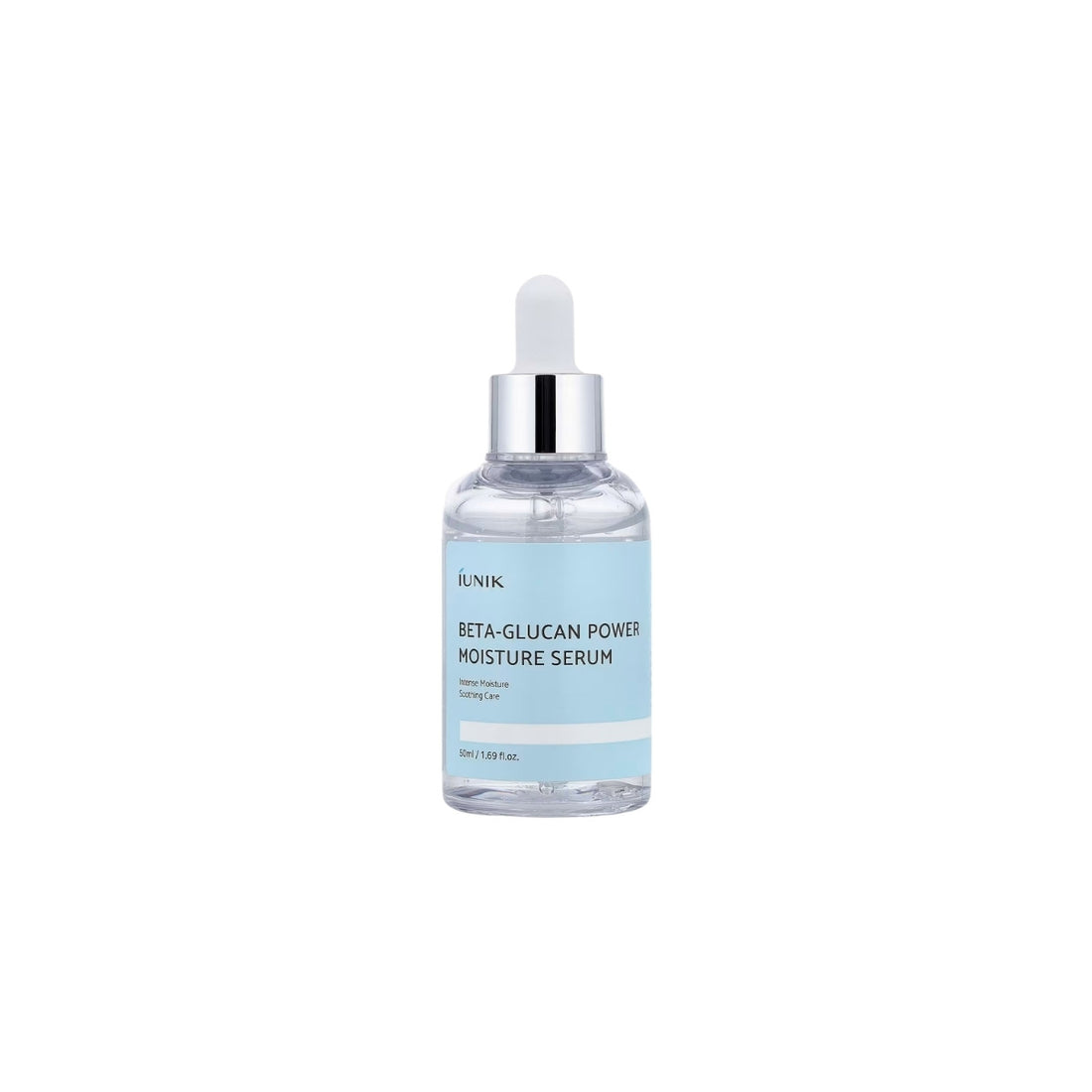 iUNIK Beta-Glucan Power Moisture Serum – 50ml high-concentration ampoule with 98% pure Beta-Glucan available at Atelier De Glow UAE.