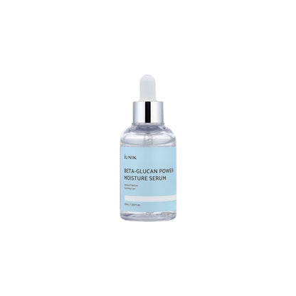 iUNIK Beta-Glucan Power Moisture Serum – 50ml high-concentration ampoule with 98% pure Beta-Glucan available at Atelier De Glow UAE.