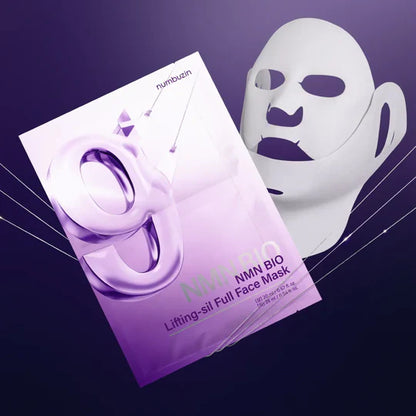 Numbuzin No.9 NAD Bio Lifting Full Cover Facial Mask for targeting sagging skin, loss of elasticity, and fine lines to reveal a firmer, rejuvenated complexion from Atelier De Glow UAE.