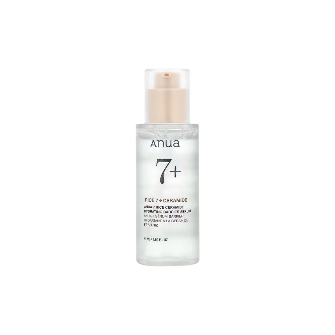 Anua 7 Rice Ceramide Hydrating Barrier Serum 50ml – Rice Bran Water and 7-layered Ceramide complex infused Korean milky serum available at Atelier De Glow UAE.