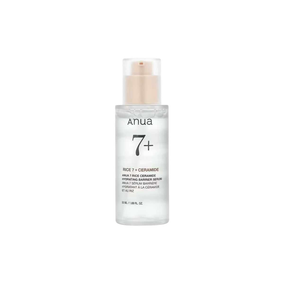 Anua 7 Rice Ceramide Hydrating Barrier Serum 50ml – Rice Bran Water and 7-layered Ceramide complex infused Korean milky serum available at Atelier De Glow UAE.