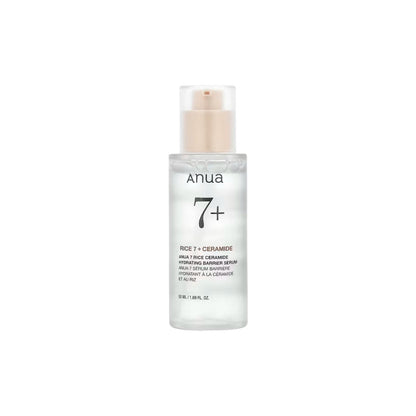 Anua 7 Rice Ceramide Hydrating Barrier Serum 50ml – Rice Bran Water and 7-layered Ceramide complex infused Korean milky serum available at Atelier De Glow UAE.