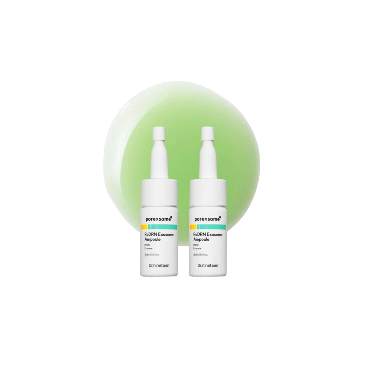 Dr.nineteen PoreXsome ReDRN Exosome Ampoule – Professional 2-piece set featuring PDRN and Exosome technology for skin regeneration at Atelier De Glow UAE.