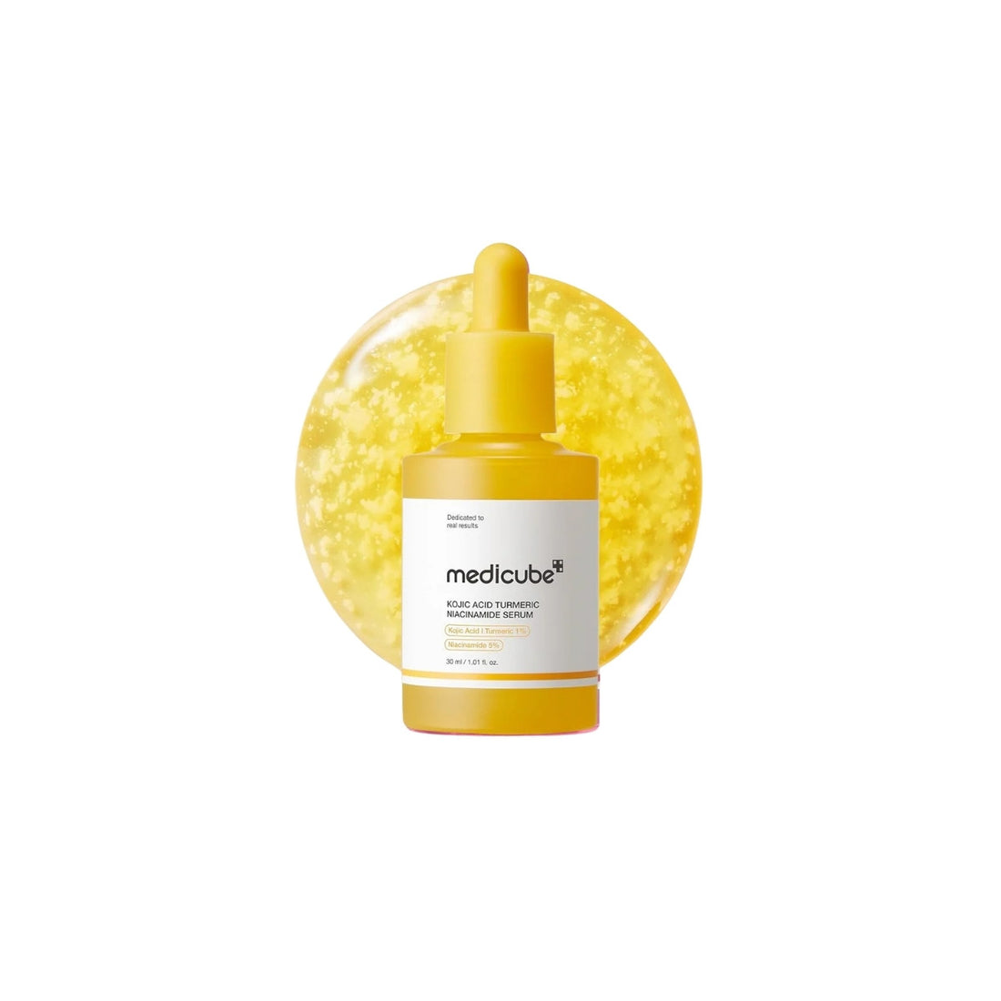 Medicube Kojic Acid Turmeric Niacinamide Serum – 30ml high-potency clinical brightening serum with encapsulated Kojic Acid and Turmeric Extract available at Atelier De Glow UAE.
