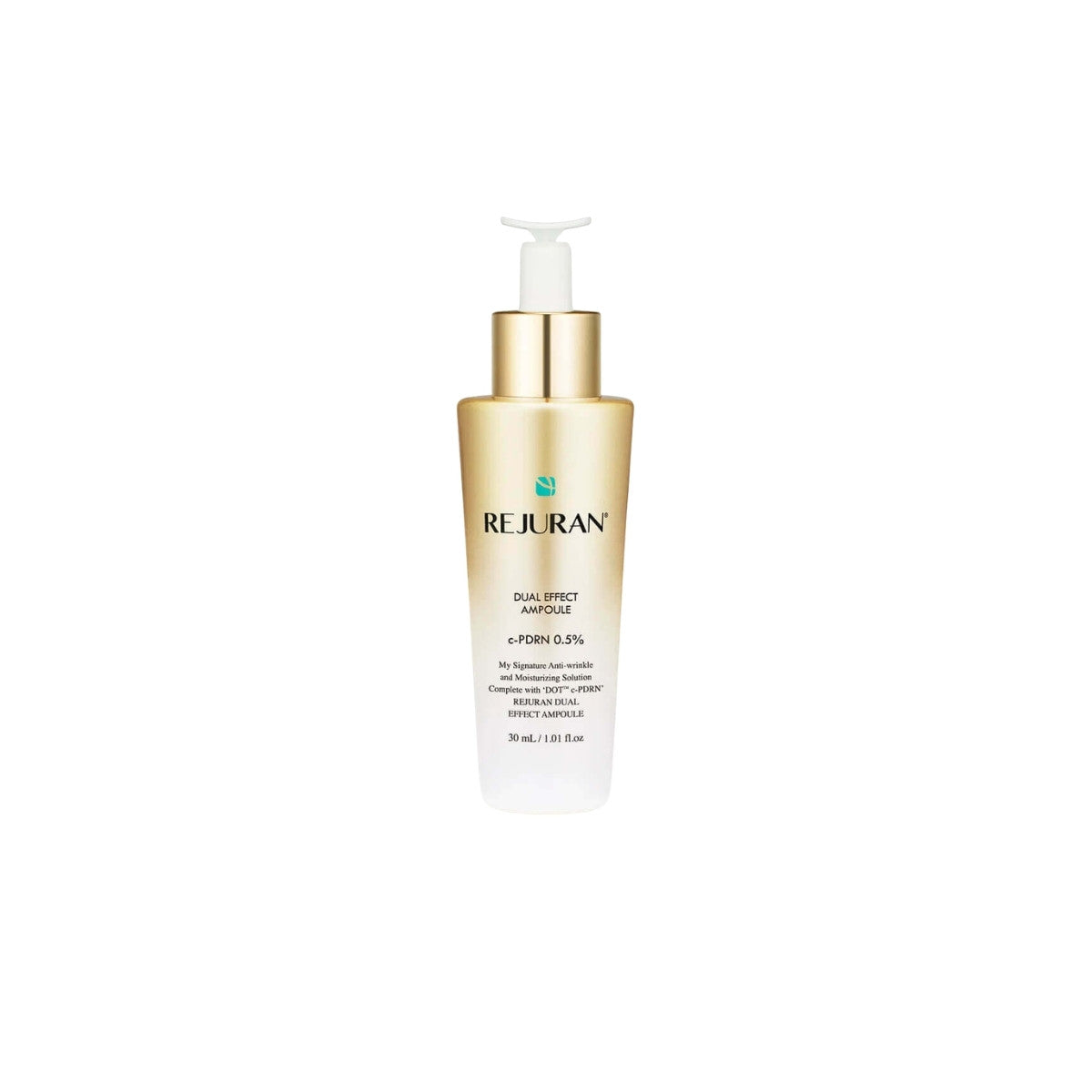 REJURAN Dual Effect Ampoule – 30ml premium skin healer with c-PDRN® (Salmon DNA) and intensive Peptide complex available at Atelier De Glow UAE.