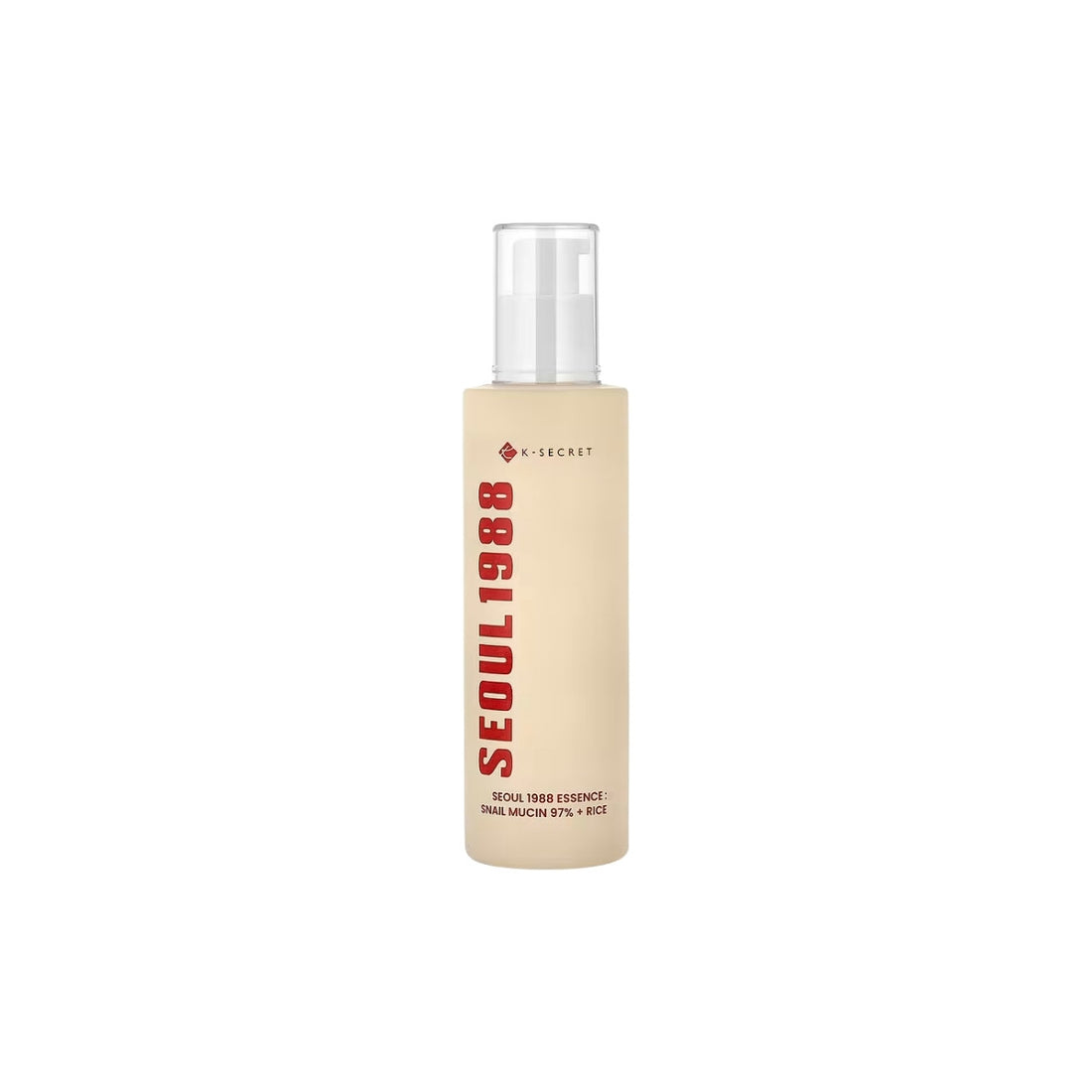 KSECRET SEOUL 1988 Essence Snail Mucin 97% + Rice – 100ml high-concentration cellular repair and skin-softening essence fluid available at Atelier De Glow UAE.