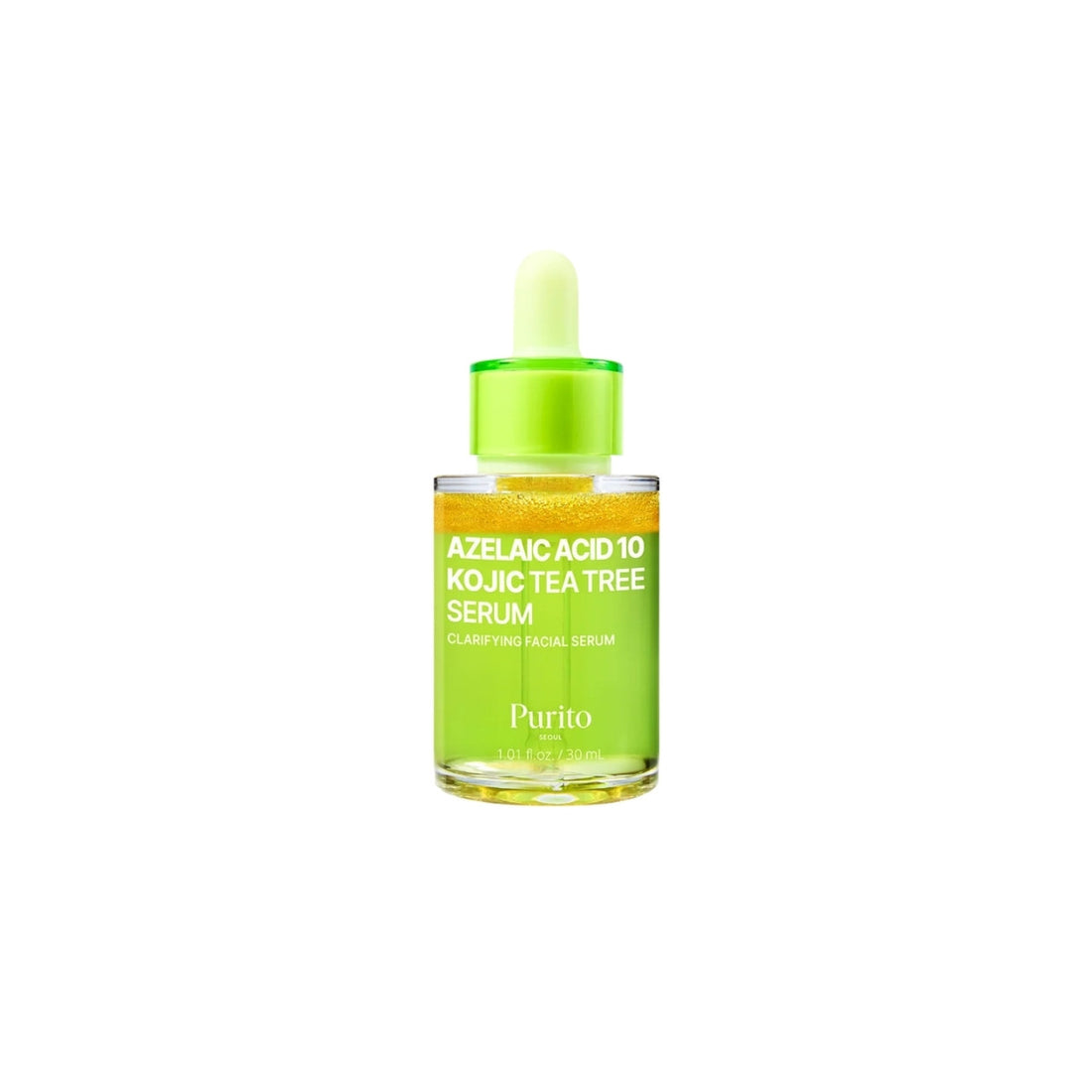 PURITO SEOUL Azelaic Acid 10 Kojic Tea Tree Serum 30ml – brightening serum with 10% Azelaic Acid, Kojic Acid, and Tea Tree for hyperpigmentation at Atelier De Glow UAE.