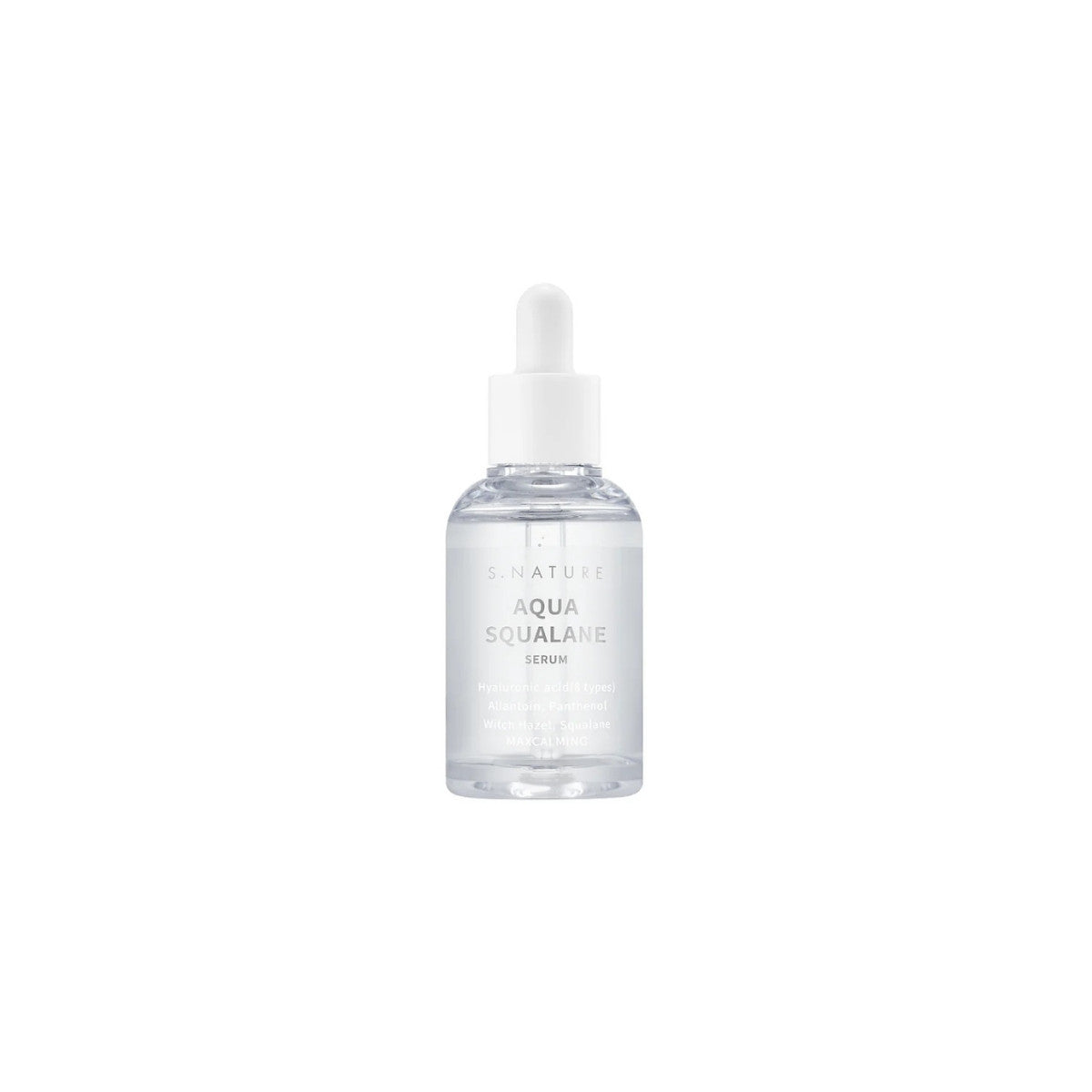 S.NATURE Aqua Squalane Serum – 50ml Korean hydrating serum with plant-derived Squalane and 8 types of Hyaluronic Acid available at Atelier De Glow UAE.