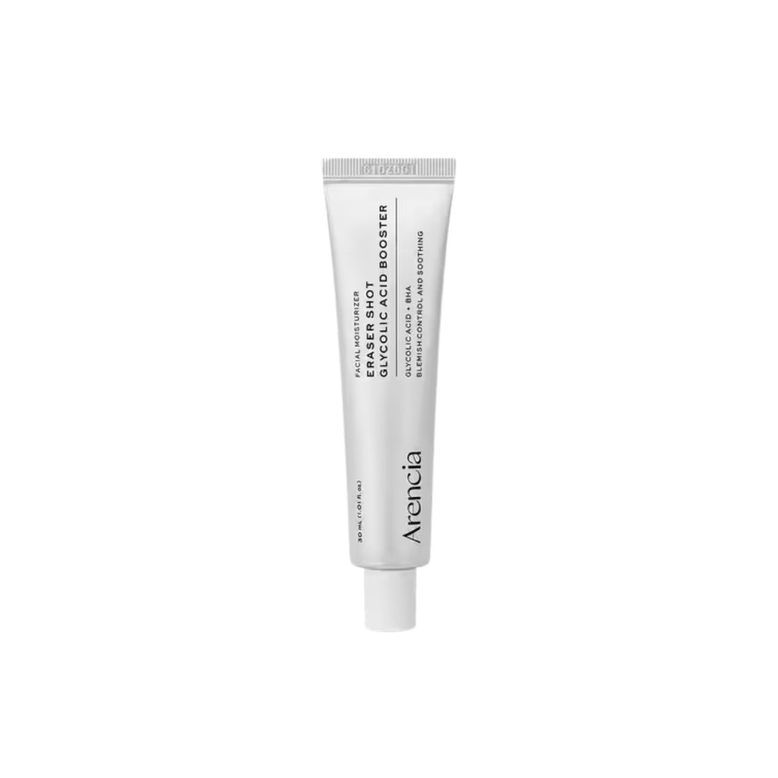 Arencia Eraser Shot Glycolic Acid Booster – 30ml high-concentration pure AHA resurfacing and pore-refinement ampoule available at Atelier De Glow UAE.