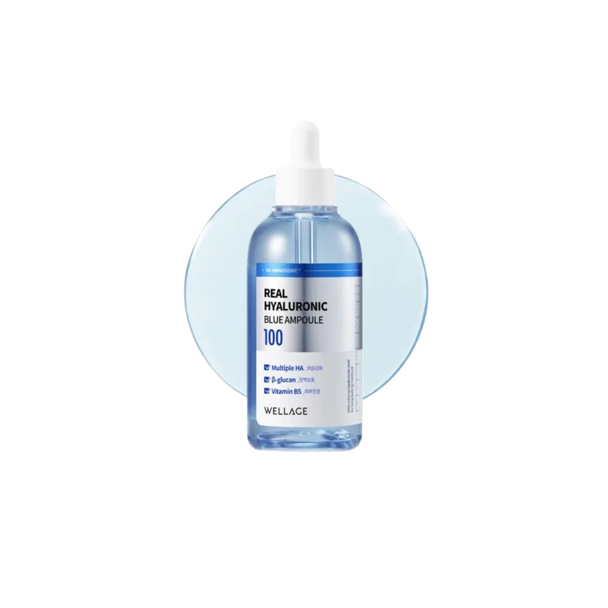 WELLAGE Real Hyaluronic Blue 100 Ampoule 60ml bottle - Pure medical-grade hyaluronic acid - Atelier De Glow UAE