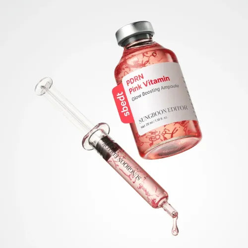 Lightweight, fast-absorbing pink nourishing ampoule by SUNGBOON EDITOR that smooths skin texture and delivers a glassy, luminous glow at Atelier De Glow UAE.