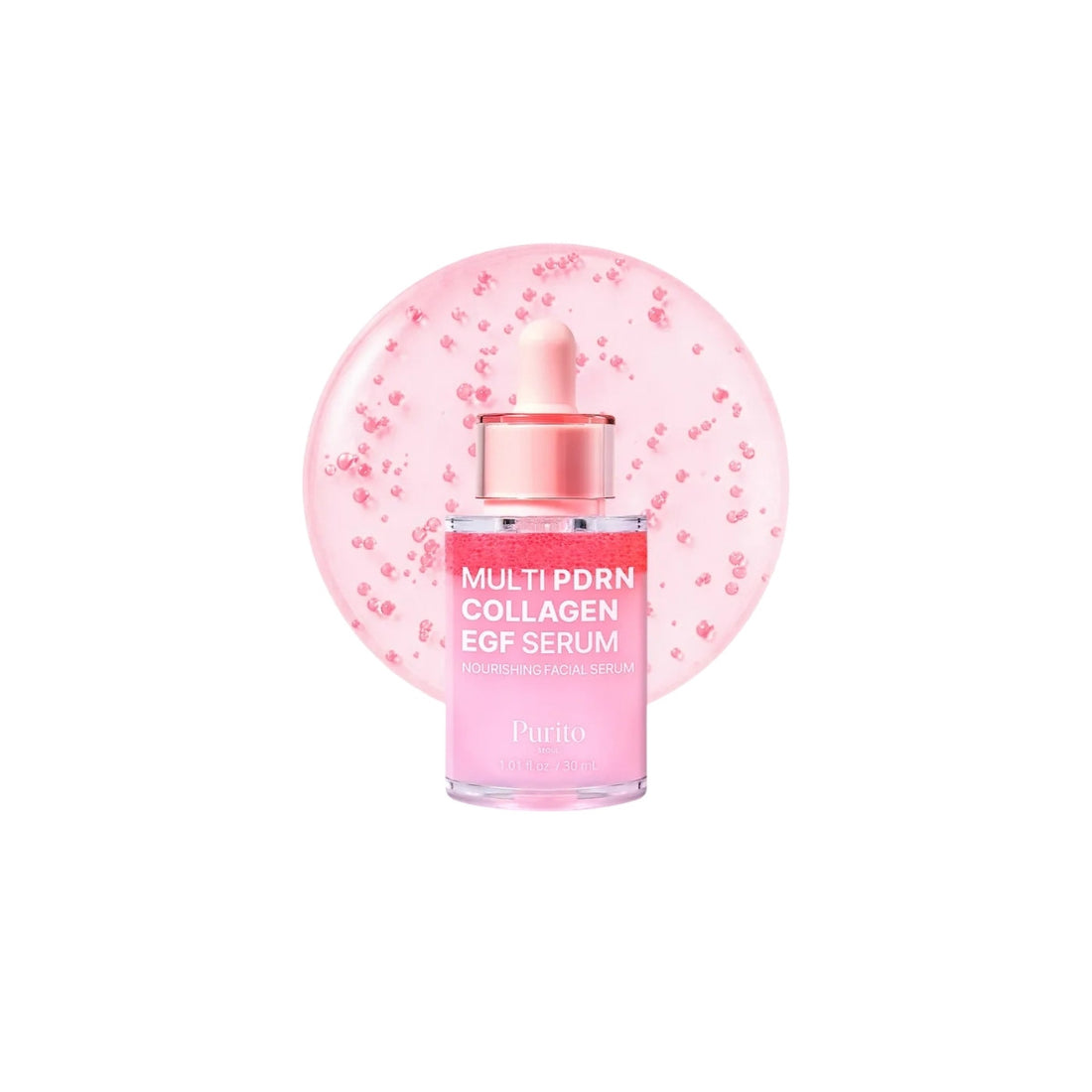 Purito SEOUL Multi PDRN Collagen EGF Serum 30ml – advanced anti-aging facial treatment with PDRN and peptides for skin elasticity available at Atelier De Glow UAE.