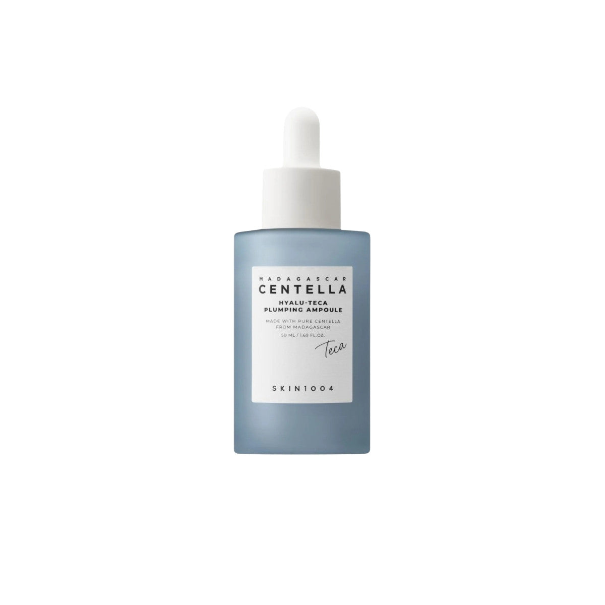 SKIN1004 Madagascar Centella Hyalu-Cica Plumping Ampoule 50ml – premium soothing serum formulated with Centella Asiatica and hyaluronic acid for deep hydration available at Atelier De Glow UAE.