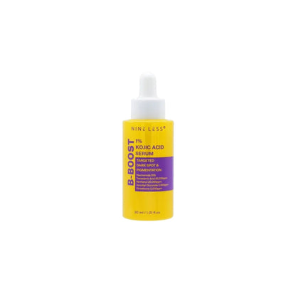 NINELESS B-Boost Serum – 30ml Korean brightening serum with 1% Kojic Acid, 10% Niacinamide, and Tranexamic Acid available at Atelier De Glow UAE.