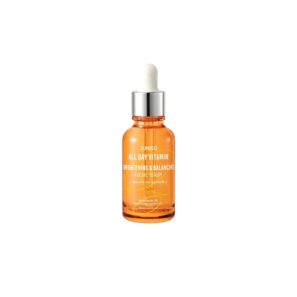 Jumiso All Day Vitamin Brightening &amp; Balancing Facial Serum orange bottle – 86.14% Vitamin Tree (Sea Buckthorn) Extract and Hyaluronic Acid available at Atelier De Glow UAE.
