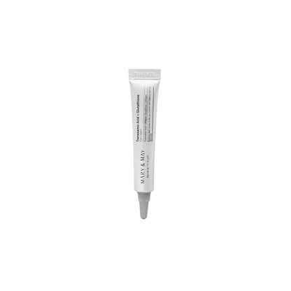 MARY &amp; MAY Tranexamic Acid + Glutathione Eye Cream Mini – 12g travel-sized intensive dark circle and pigmentation treating cream available at Atelier De Glow UAE.