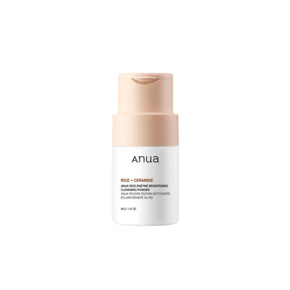 Anua Rice Enzyme Brightening Cleansing Powder – Water-activated Korean exfoliator with Rice Bran and Papain enzymes available at Atelier De Glow UAE.