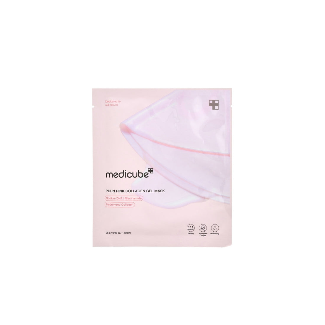 Medicube PDRN Pink Collagen Gel Mask – Premium two-piece temperature-melting hydrogel sheet mask with Salmon DNA and Hydrolyzed Collagen available at Atelier De Glow UAE.