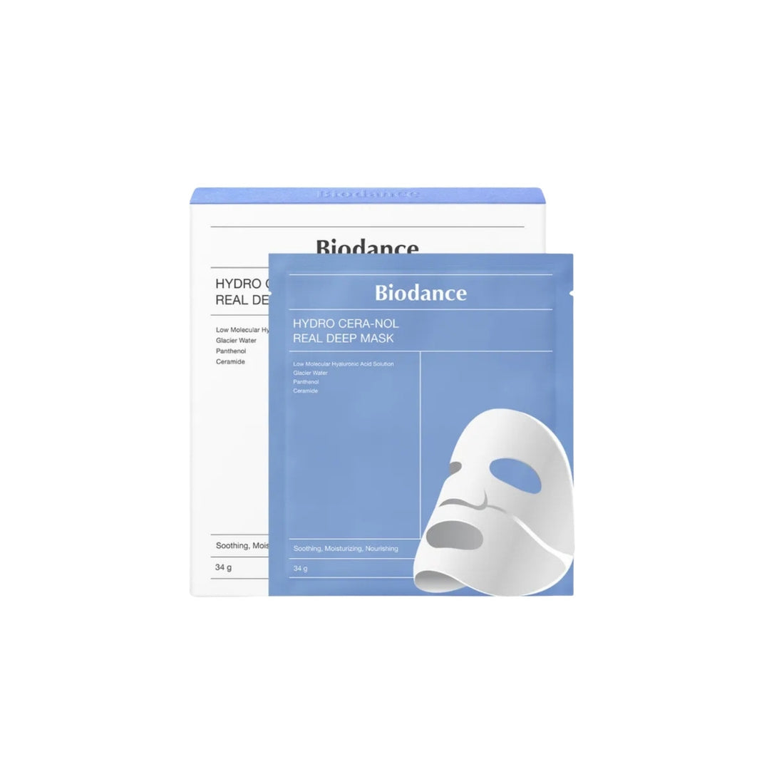 Biodance Hydro Cera-nol Real Deep Mask 4 Pack – Korean overnight hydrogel masks with Ceramide NP and Panthenol available at Atelier De Glow UAE.