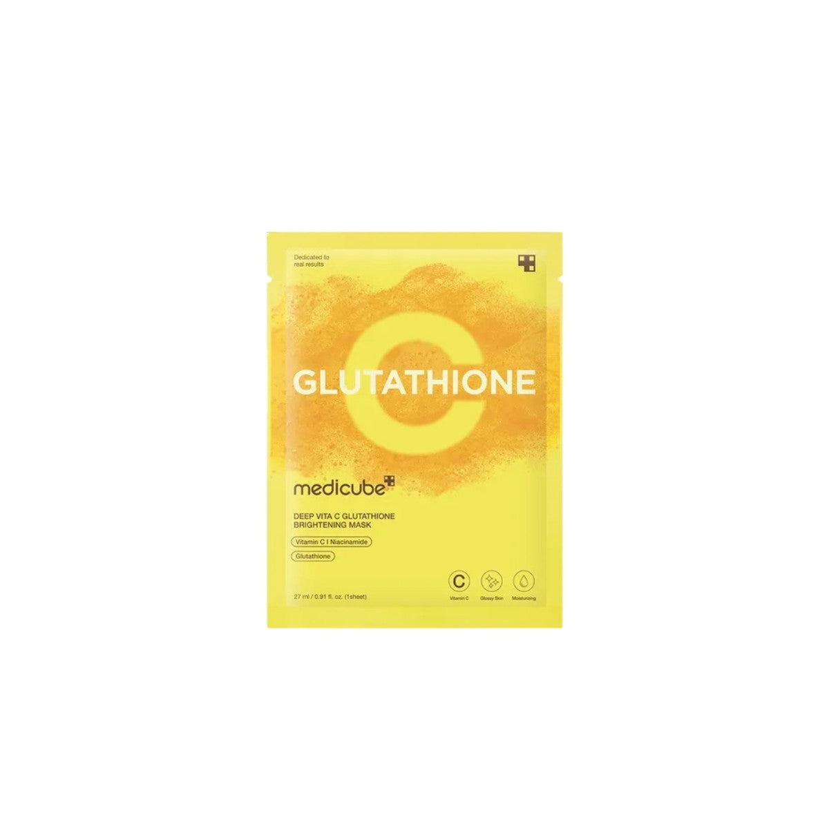 Medicube Deep Vita C Glutathione Brightening Mask – 1 count high-potency clinical anti-hyperpigmentation sheet mask with pure Vitamin C and Glutathione available at Atelier De Glow UAE.