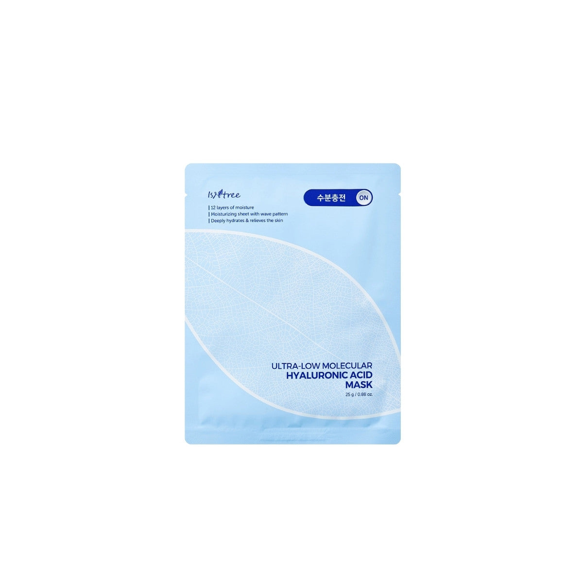 Isntree Ultra-low Molecular Hyaluronic Acid Mask – 500 Dalton vegan sheet mask for intensive deep hydration at Atelier De Glow UAE.