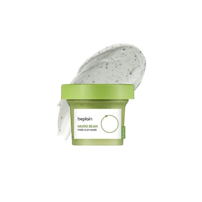 beplain Mung Bean Pore Clay Mask – 120ml Korean wash-off mask with 6 types of Clay and Mung Bean Enzymes available at Atelier De Glow UAE.
