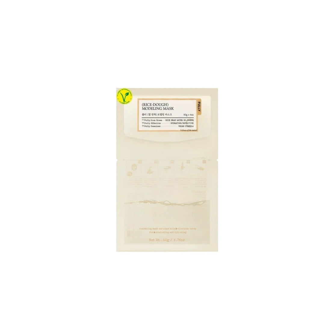 Fully Rice Dough Modeling Mask – 4EA professional-grade Korean peel-off masks with Rice Bran Extract available at Atelier De Glow UAE.