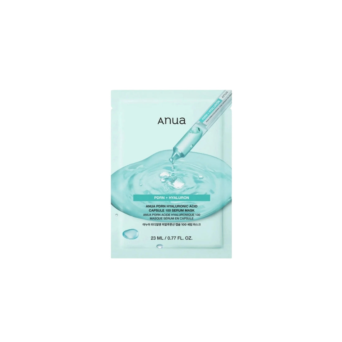 Anua PDRN Hyaluronic Acid Capsule 100 Serum Mask – Korean facial mask with Salmon DNA capsules and triple-weight Hyaluronic Acid at Atelier De Glow UAE.