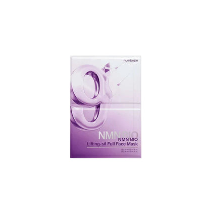 Numbuzin No.9 NAD Bio Lifting Full Cover Facial Mask – intensive anti-aging sheet mask formulated with NAD+ for improved skin firmness and elasticity available at Atelier De Glow UAE.
