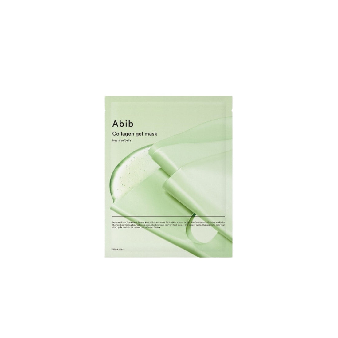 Abib Collagen Gel Mask Heartleaf Jelly – Vegan Collagen and 10,000ppm Heartleaf Extract infused Korean hydrogel mask available at Atelier De Glow UAE.