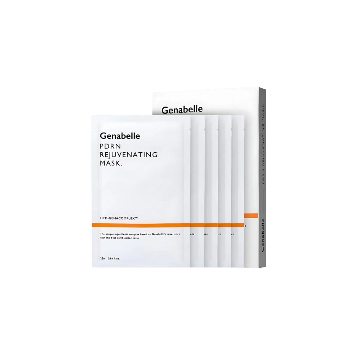 Genabelle PDRN Rejuvenating Mask – 5EA professional Korean sheet masks featuring Salmon DNA (PDRN) for cellular regeneration at Atelier De Glow UAE.
