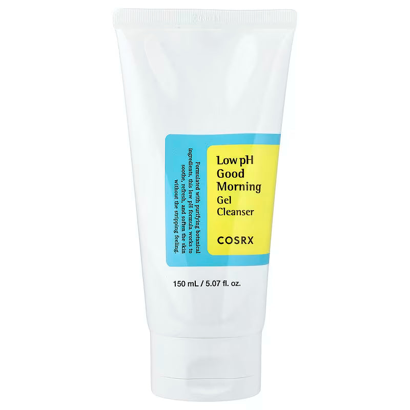 COSRX Low pH Good Morning Cleanser – 150ml Korean gel cleanser with Tea Tree Oil and Natural BHA available at Atelier De Glow UAE.