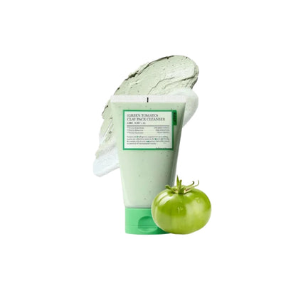 Fully Green Tomato Clay Pack Cleanser – 120ml Korean 2-in-1 mask and foam cleanser featuring Green Tomato pore-tightening technology at Atelier De Glow UAE.