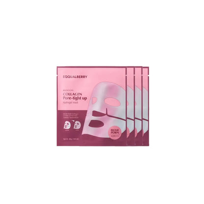 EQQUALBERRY Collagen Pore-tight up Hydrogel Mask – 4EA temperature-sensitive Korean gel masks for pore refinement available at Atelier De Glow UAE.