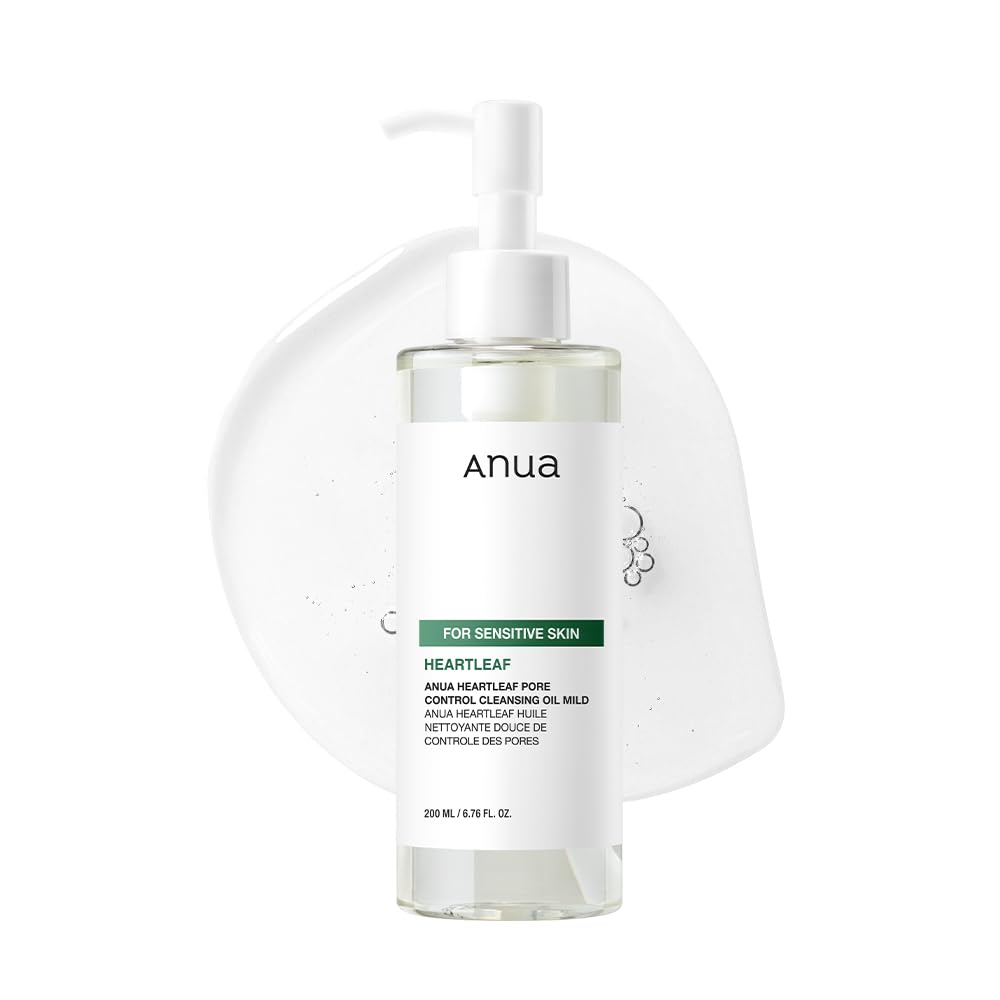 Anua Heartleaf Pore Control Cleansing Oil Mild – Fragrance-free, hypoallergenic Korean oil cleanser with Houttuynia Cordata at Atelier De Glow UAE.